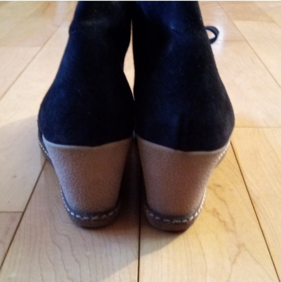 J Crew Black Suede McCallister Wedge Booties - Picture 3 of 7